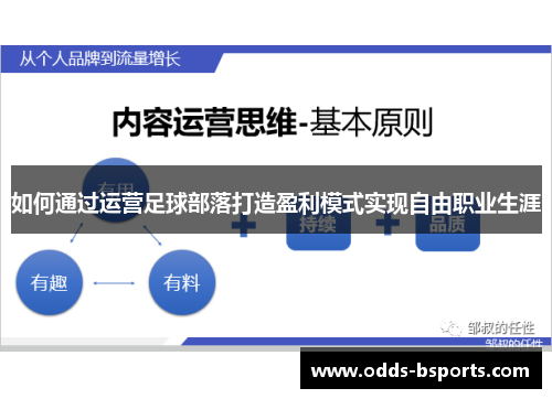 如何通过运营足球部落打造盈利模式实现自由职业生涯
