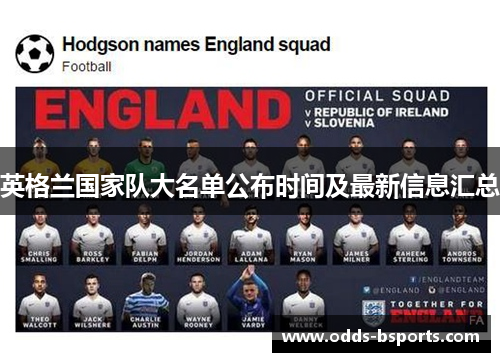 英格兰国家队大名单公布时间及最新信息汇总